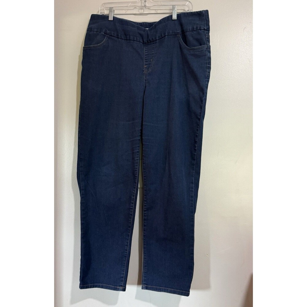 WOMAN WITHIN Stretch Waist Pull On Jeggings Blue Jeans Plus Size 18W Pockets